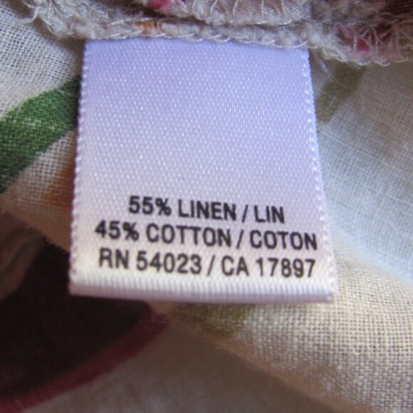 Old Navy Floral Linen Cotton Blouse Size M Boho Festival Hippie Beach Travel - Picture 4 of 6